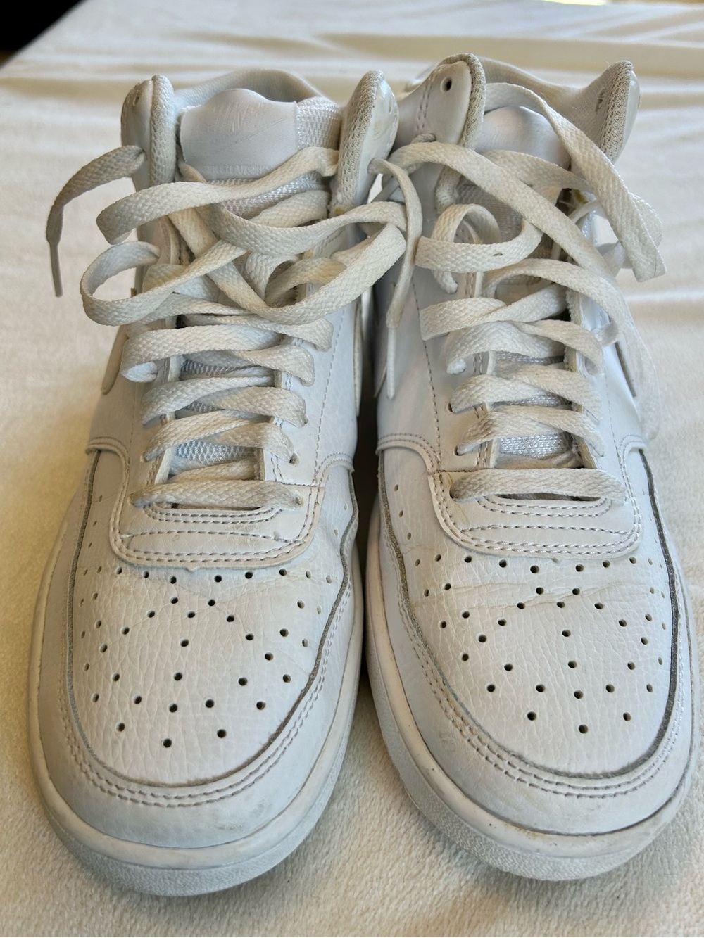 Nike Court Vision Mid Next Nature White Leather Women’s Sneakers Sz 9 - Picture 2 of 6